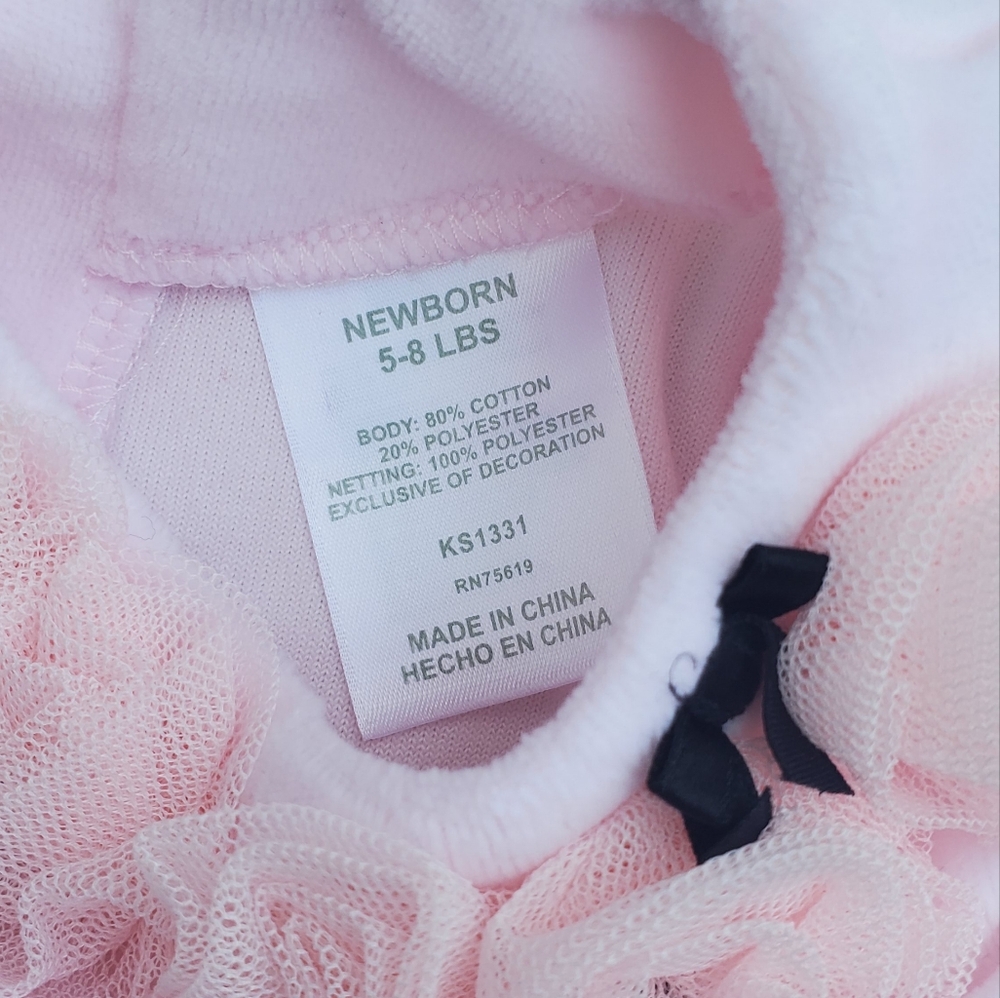 Pink Ruffled Newborn Footies - Picture 4 of 6